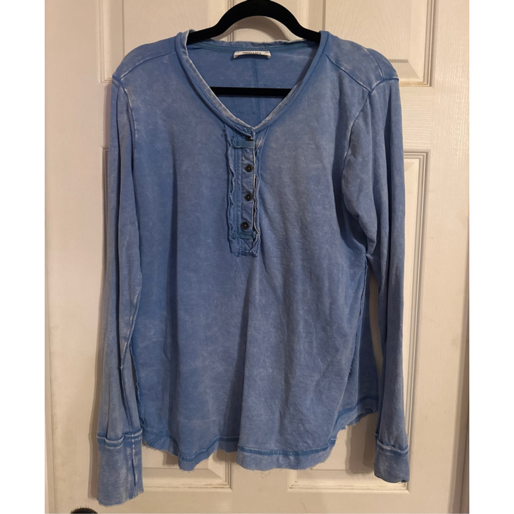 Women's ZENANA Blue Long Sleeve Tee Standard L